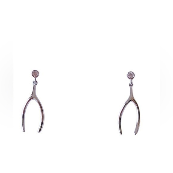 - Sterling Silver wishbone Dangle earrings - Picture 2 of 4